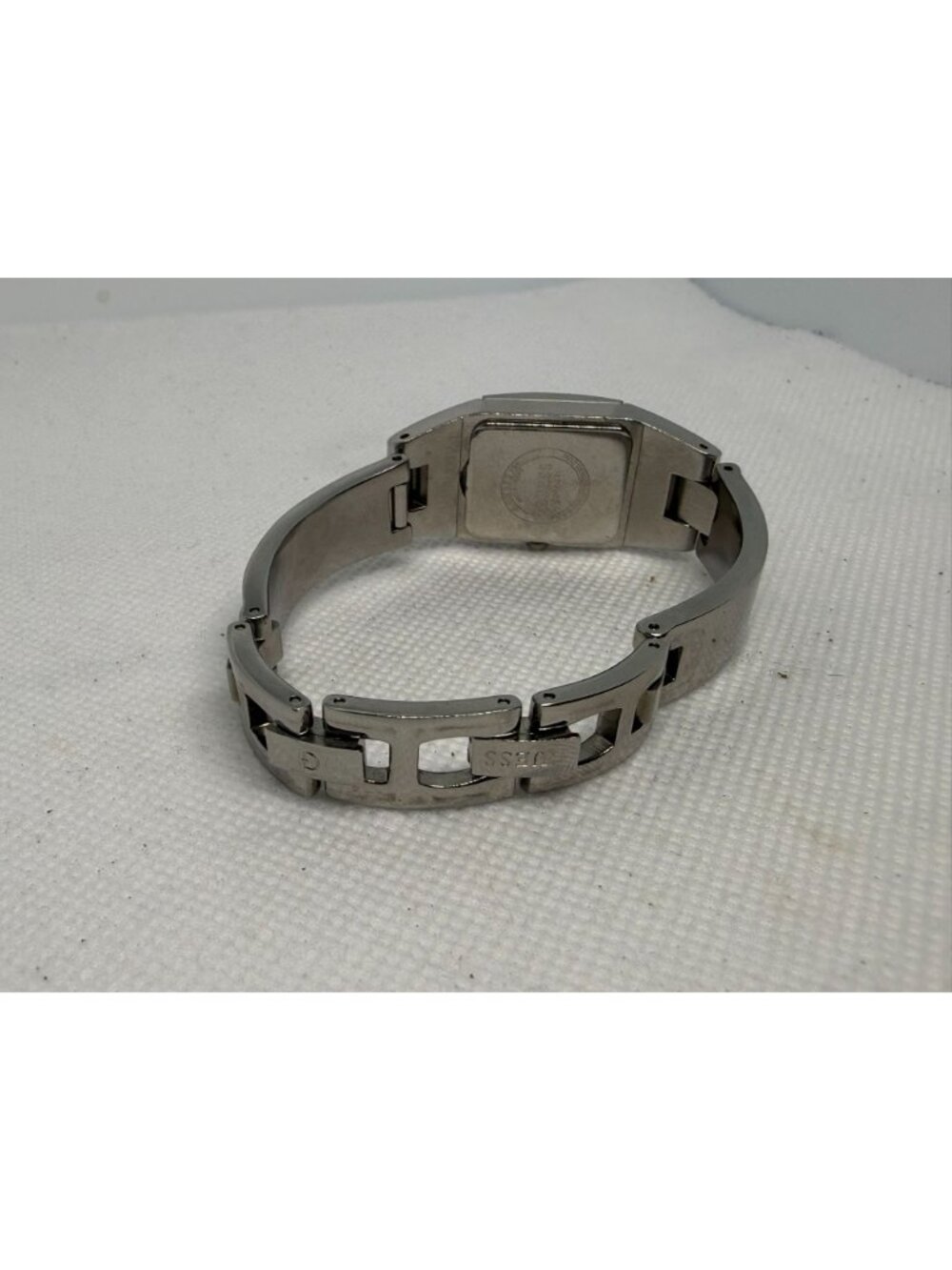 Vintage Guess Women's Teal Rectangular Dial Silver-Tone Metal Band Quartz Watch - Picture 10 of 11